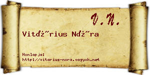 Vitárius Nóra névjegykártya